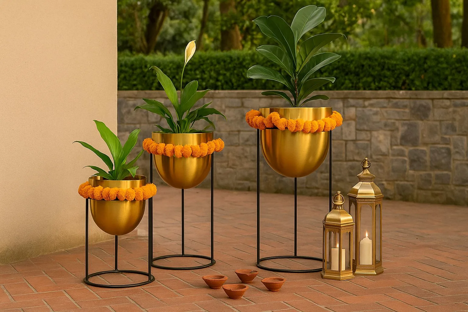 Urban Plant outdoor metal planter decoration ideas for Diwali